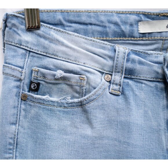KanCan Jeans Womens 26 Blue Skinny Mid Rise Ripped Stretch Light Wash Denim - Picture 4 of 12